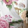 Bouquets With Flowers Roses Sheer Window Curtains For Living Room Bedroom Modern Voile Tulle Curtains Fabric Drapes For Kitchen