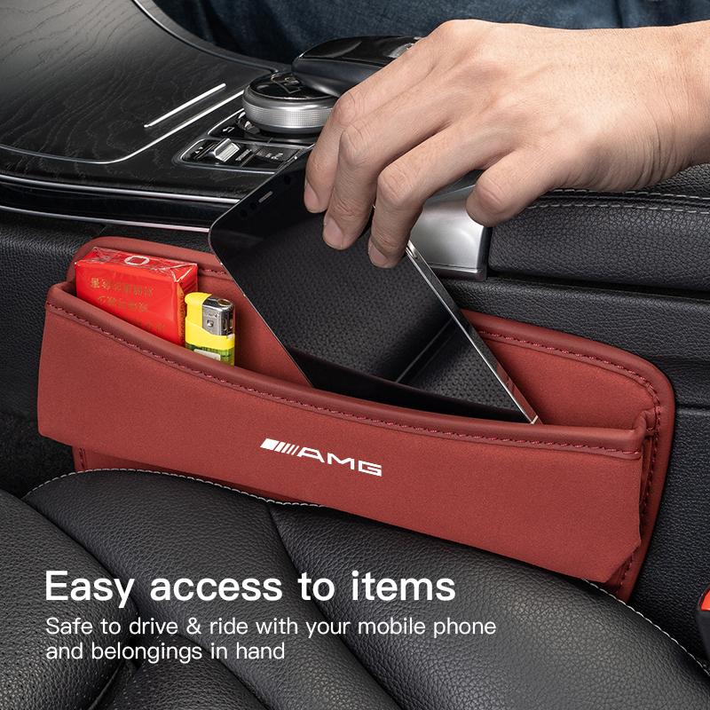 BETI1 Car Seat Gap Organizer Box Suede Side Storage Bag For Mercedes Benz AMG W203 W205 W206 W211 W220 W212 W201 W177 GLK GLE GLC W169