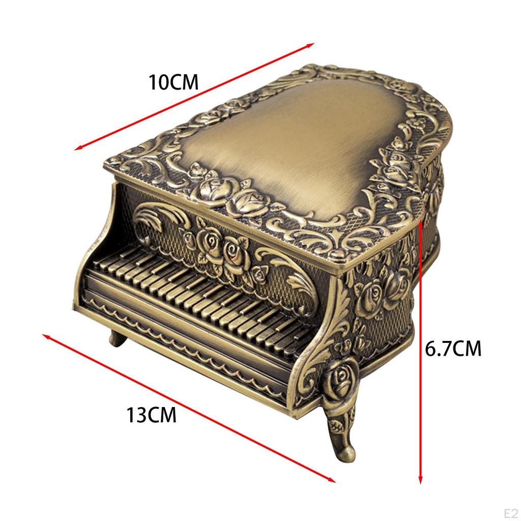 Metal Jewelry Box Storage Birthday Gift for Women Vintage Design Keepsake Trinket