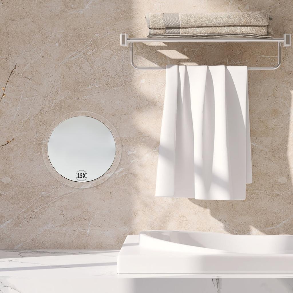 Portable Magnifying Makeup Mirror with Suction Cup Single Side Design for Bathroom Wall Hd Distortion-Free Mirror for Travel