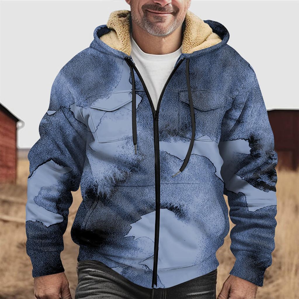 Men's Thickened Button Double Pocket Jacket With Pocket Insert Cotton Jacket