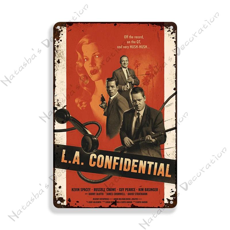 Classic Movie Sign L.A. Confidential Retro Meta Sign Rusty Metal Poster Home Bar Pub Decorative Sign Wall Decoration Wall Decor