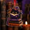 Spooky Home Decor Halloween Reading Ghost Hanging Ornament Acrylic Holding Book Pumpkin Mummy Ornament Black Cat Decor 2D Cartoon Bookish