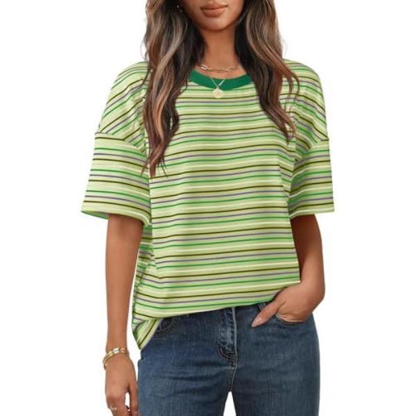 Fun Stripe Style 3D Printed Short Sleeved T-shirt Fashionable Comfortable Soft Breathable Large Loose Summer T-shirt