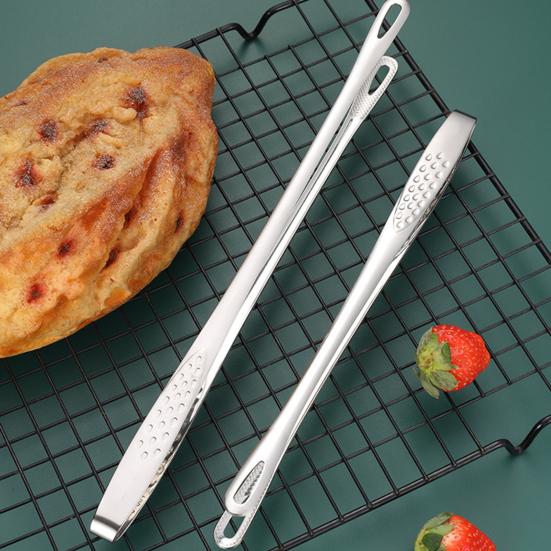 Food Tongs Food Clip Food Grade Heat-resistant No Odor Anti-deformed Smooth Edge Stainless Comfortable Grip Anti-slip