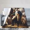Coperta di lana artistica Napoleone Bonaparte attraversa le Alpi Coperta calda per casa ufficio inverno