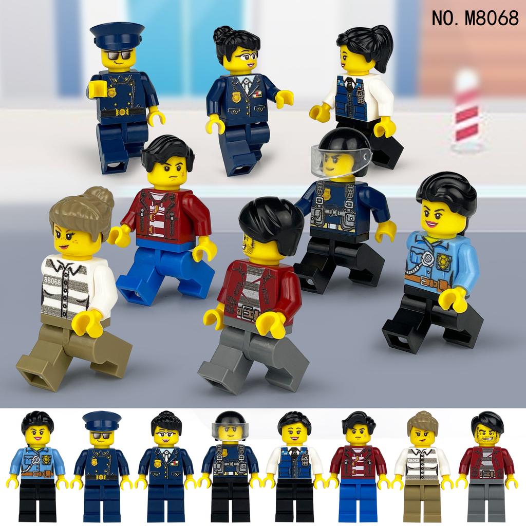 M8040 M8068 Patrol Duty Police Building Block Miniature Small Particles Assembled Toy Bags