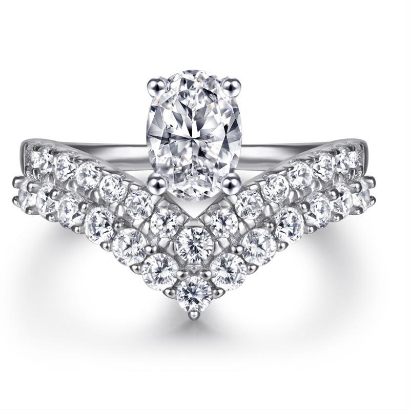 Bague Ringen Oval Cut 1ct Moissanite Wedding Rings  Engagement 925 Sterling Silver Rings For Woman Fine Jewelry  Gift