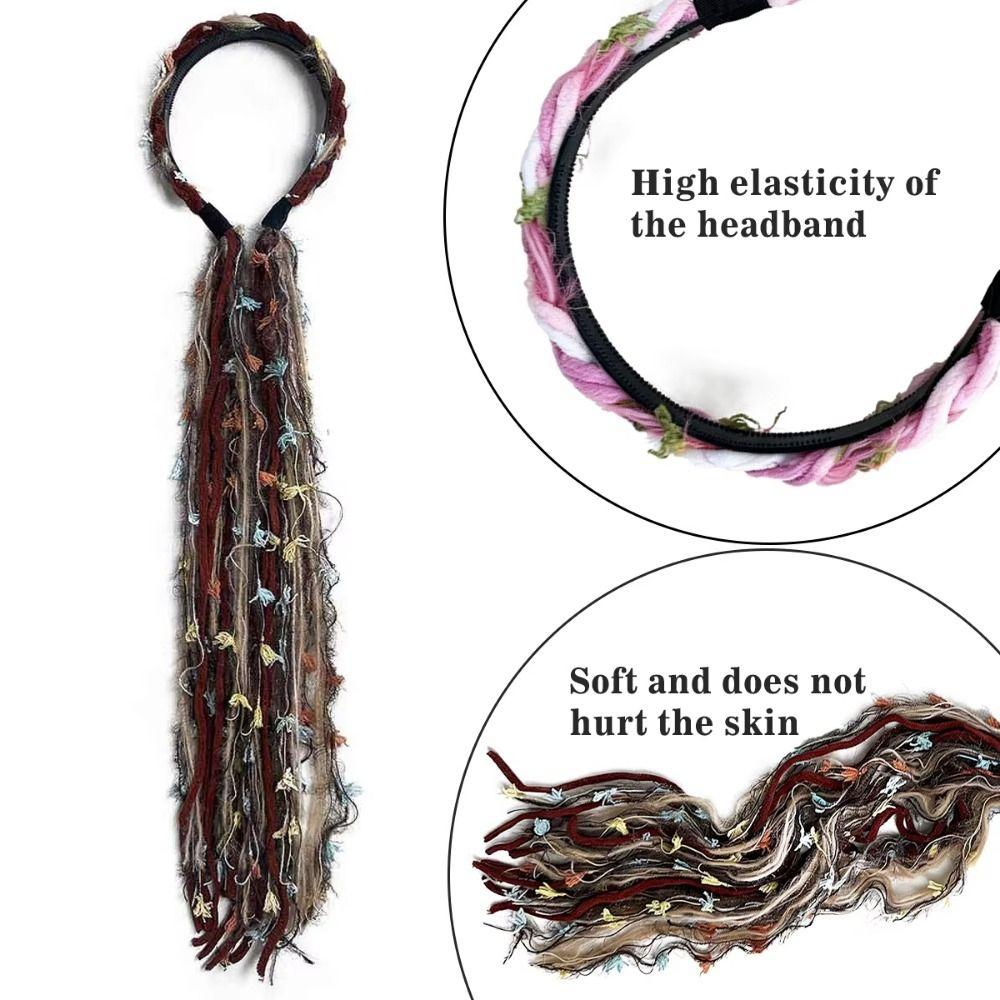 with Pendant Vintage Hair Hoop Elegant Headwear Boho Colored Rope Headband Daily Wear