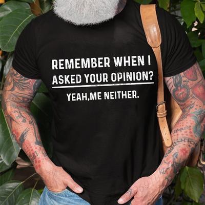 Lustiges Humor-Shirt Ihre Meinung Lustiges Herren-T-Shirt Geburtstagsgeschenk Shirt Papa T-Shirts für Männer Sport-T-Shirt Street Fashion Tops