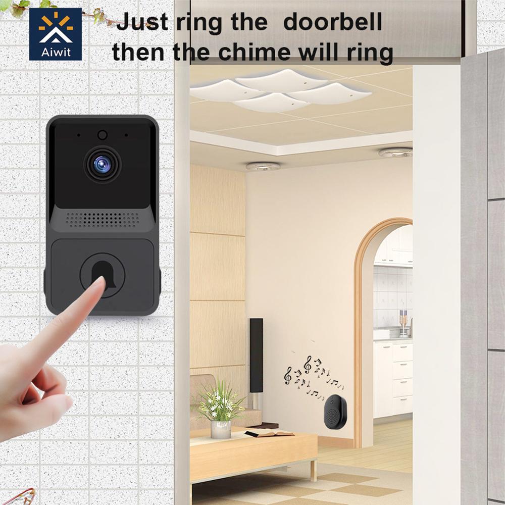 Wireless Doorbell IP65 Waterproof Smart Home Welcome Door Bell Range  Intelligent 2-way Audio Night Vision Battery Home Security
