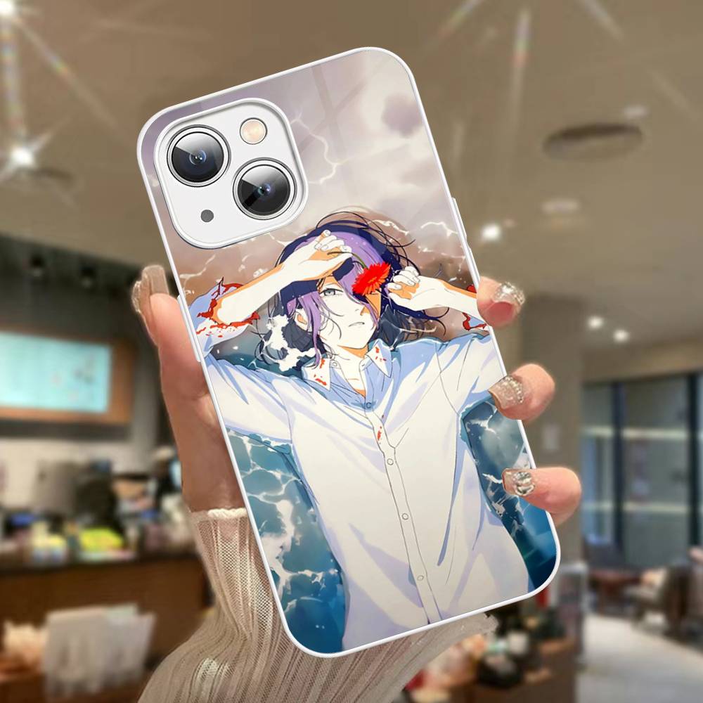 Action Anime Chainsaw Man Reze Arc Gehärtetes Glas Für Iphone 14 13 12 11 Pro Mini XS MAX 14Plus X XS XR Hülle