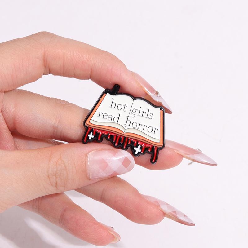 Punk Books Enamel Pins Custom Horror Novels Brooches Lapel Badges Clothes Funny Jewelry Gift for Friends