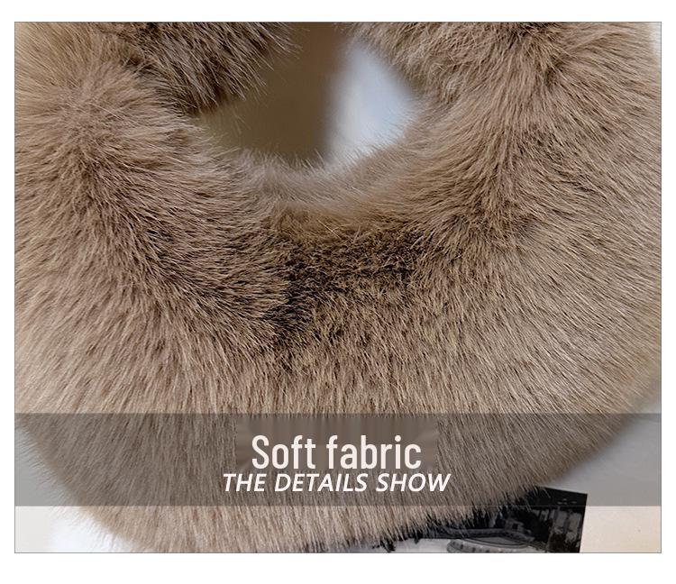 2025 Autumn/Winter Women's Minimalist Fluffy Shoulder Bag - Versatile Solid Color Handbag