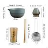 Matcha Set Keramikschale mit Ausguss für Teeliebhaber Tragbar Robust Sieb Besenhalter Zeremonie