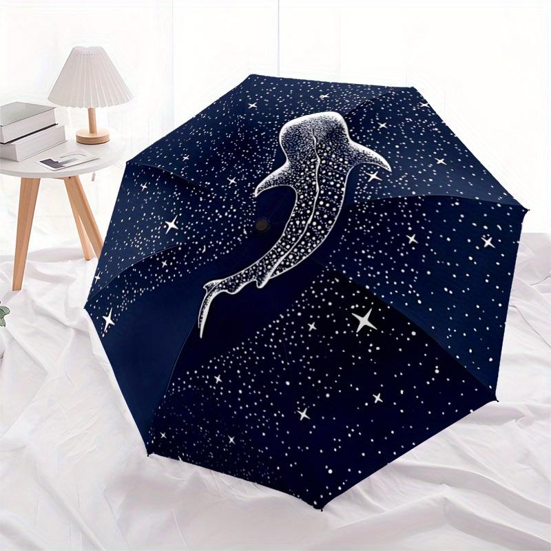 1pc Whale Shark, Starry Night Automatic Umbrella High Quality Canopy, Portable Folding Umbrella with, Ideal Gift for - Travel, Everyday, Formal Events