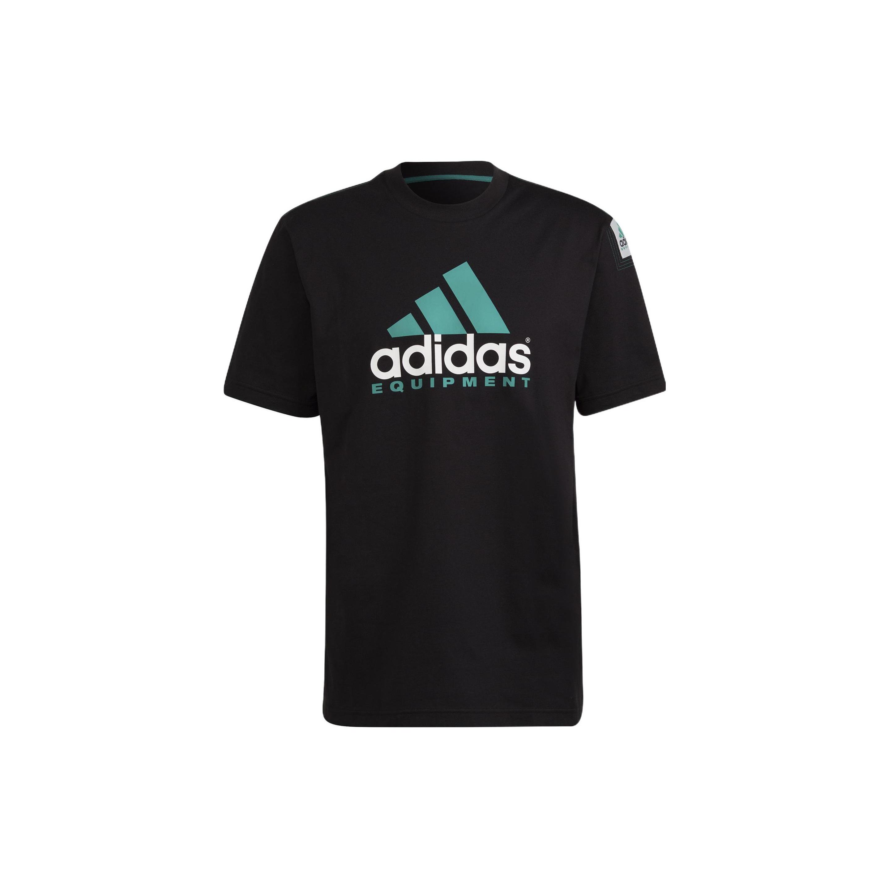 Men s adidas Large Logo Alphabet Printing Round Neck Short Sleeve Black T-Shirt HG8099 XS