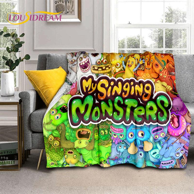 Cartoon Video Music Game My Singing Monsters 3D Blanket,Soft Throw Blanket for Home Bedroom Bed Sofa Picnic Travel Blanket Kids