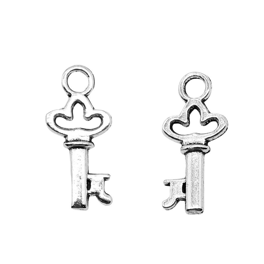 Simple Skeleton Key Charms Multi Color Alloy Pendants For Vintage Themed Jewelry