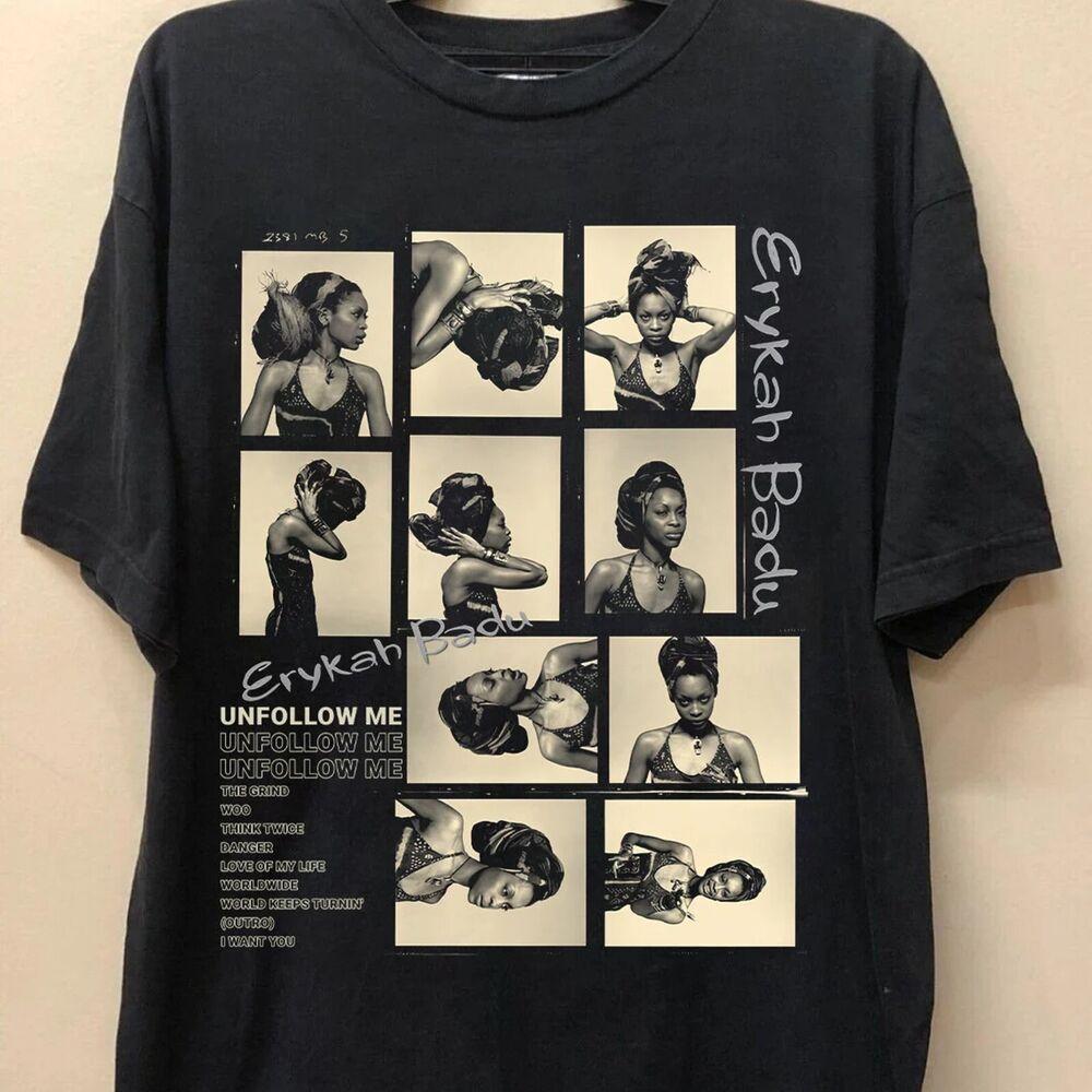 Эрика Баду Графическая футболка с тура 2023 Хлопок Мужская S-5XL Футболка Унисекс Футболка L