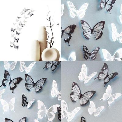 18pcs/set DIY 3D Butterfly Wall Stickers Art Decal PVC Butterflies Home Decor