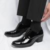 New British Fashion Men's Pointed Thick-soled Height Increasing Cuban  Shoes Male Wedding Prom Homecoming Oxford Footwear