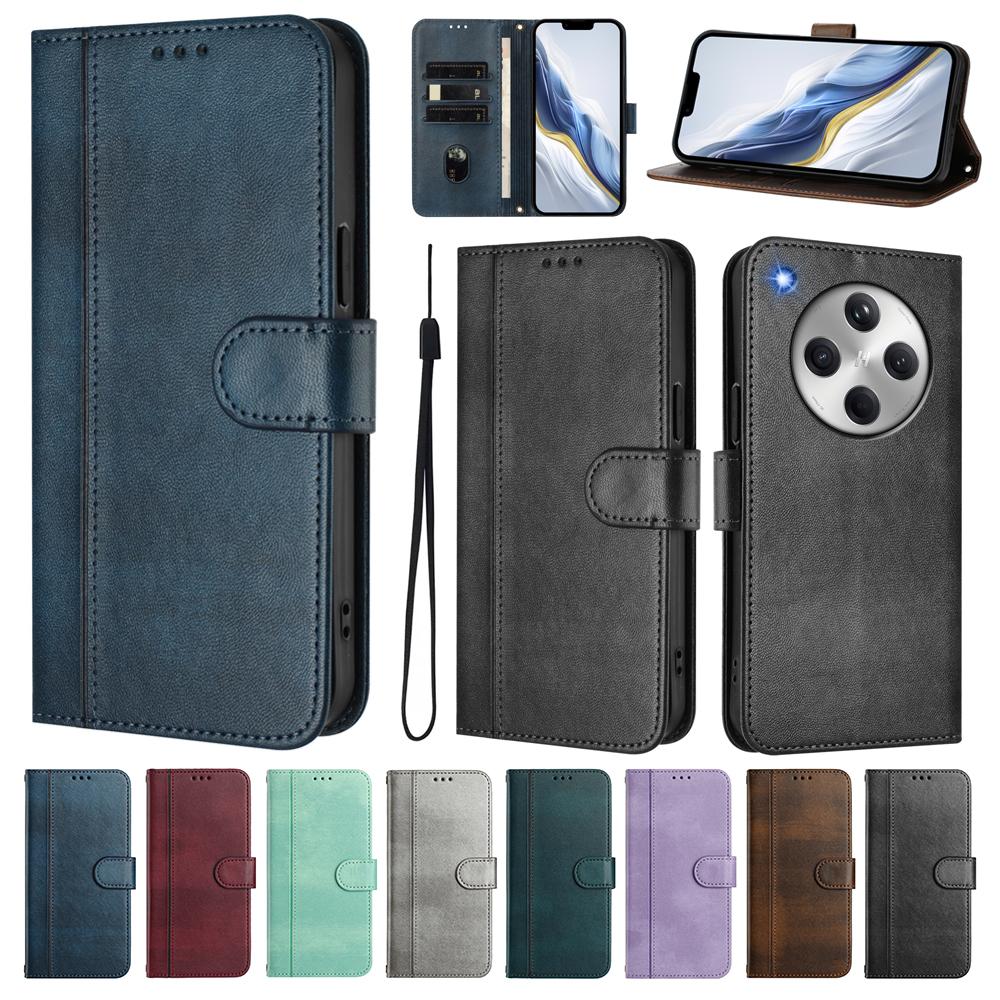 Retro Leather Phone Wallet Case For OPPO Reno 4 Lite 4F 5F 5 5Z 6 Lite 7 7Z 8 Z 8Z 8T 9 10 13 Pro 13F F Protective Stand Cover