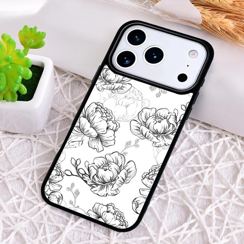 Peony Delicate Flower Shockproof Phone Case for iPhone 17 Air 16e 15 11 12 14 13 Pro Max Cover Coque