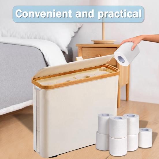 Toilet Paper Storage Basket Large Capacity Waterproof Multi-purpose Easy To Install Toilet Paper Storage Organizer with Lid