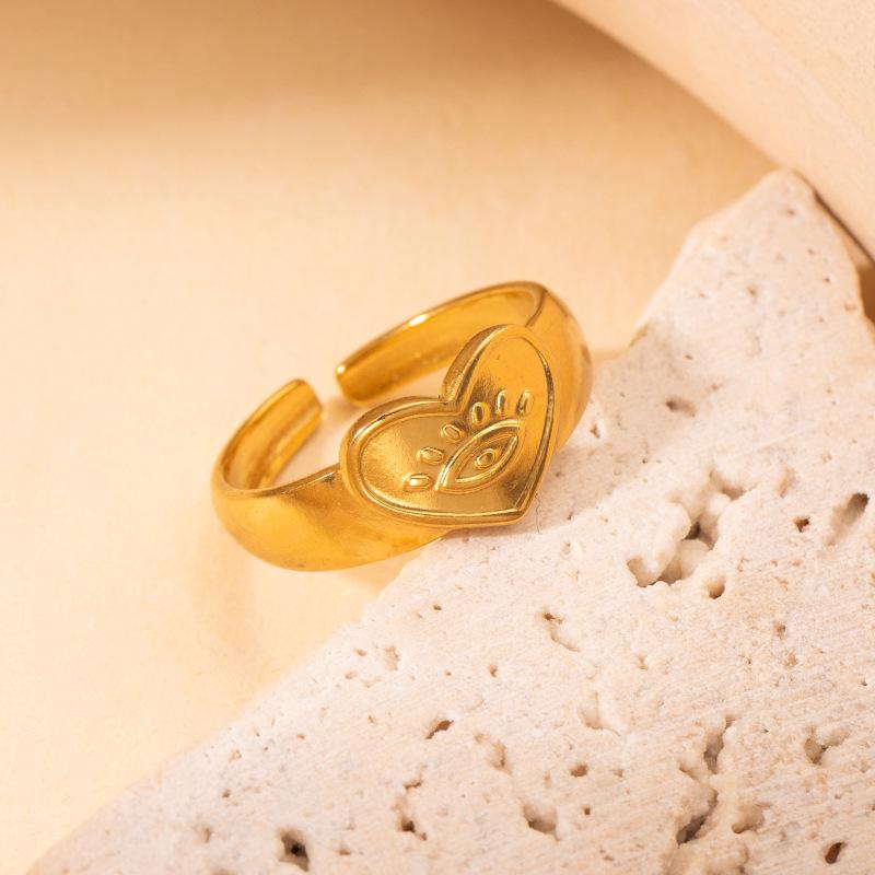 Modischer Nischen-Titanstahl-High-End-Metallring für Damen, nicht verblassend, mit übertriebenem Design und verstellbarer Öffnung für Accessoires