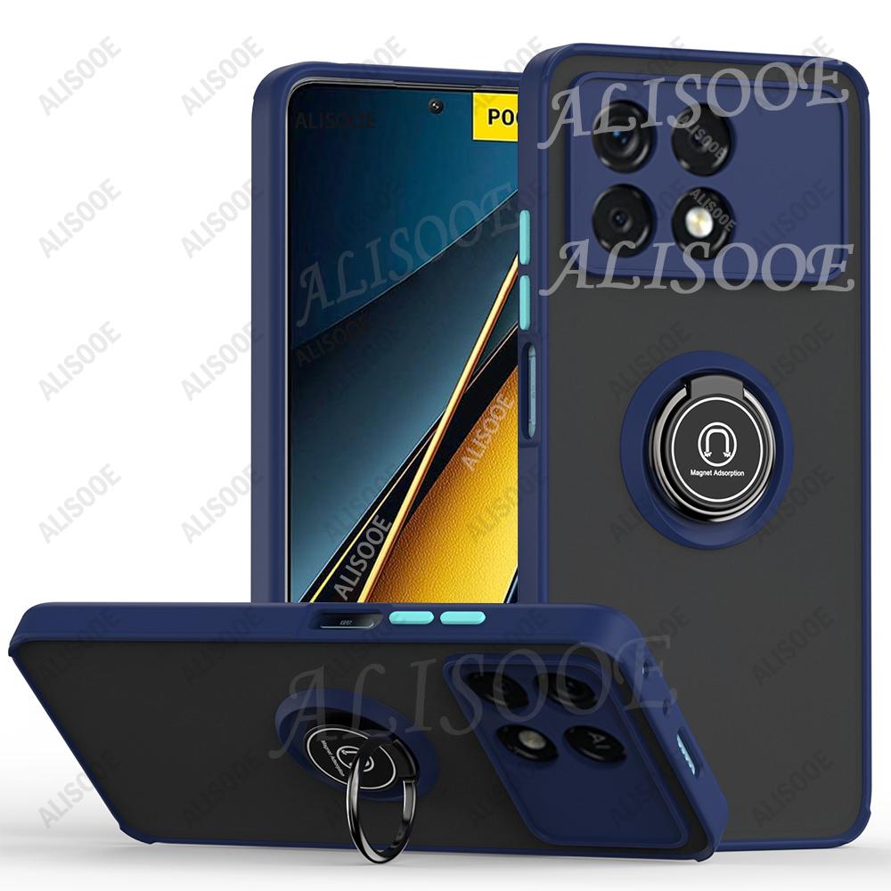 Kickstand Funda for POCO X7 Pro F7 F6 F5 X6 Pro Case Armor Ring Holder Protective Cover for Xiaomi Redmi K70 Shockproof Case