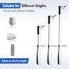 Extendable Shoe Horn Long Handle for Seniors, Twist To Lock, 16" To 31"Adjustable, Stainless Steel Telescopic Shoehorn for Men Women