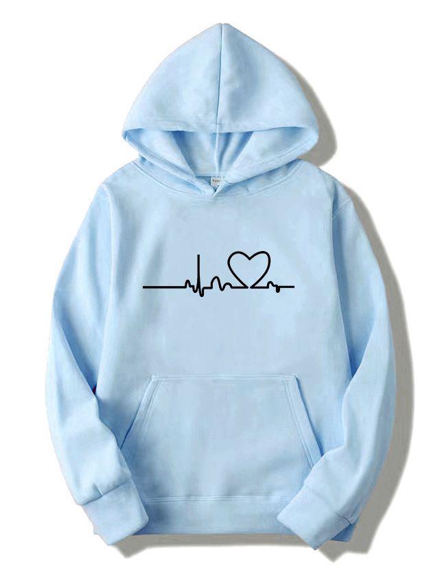 Trendy Cross-Border Couple Hoodies: Autumn/Winter Velvet Print with Kangaroo Pocket