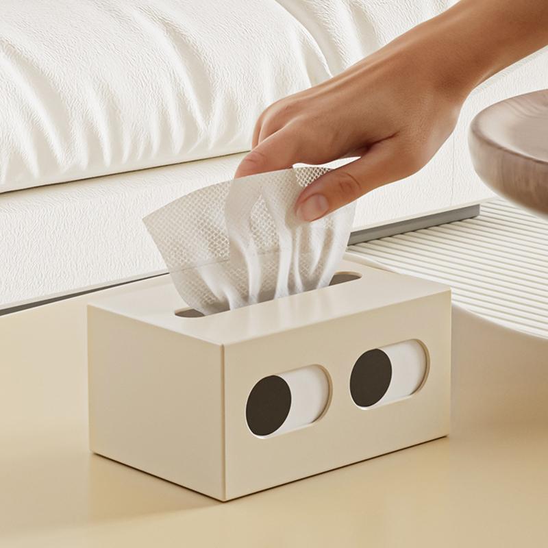 1PC Tissue Multi-Functional Creative Desktop-Suitable Funny Face Home-Use Holder Compact Box Drawer-Type 18x12x9.5cm