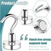 30pcs Premium Stainless Steel Magnetic Hooks Multi-Purpose Home Kitchen Storage Hook Hole-Free Strong Magnetic Holder