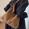 Korean Style Suede Tote Bag Solid Color Underarm Packs Casual Large Capacity Handbag  Travel