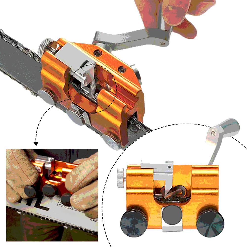 Orange Chainsaw Sharpener Kit Fast Sharpening Stone System for Patio Lawn Tools