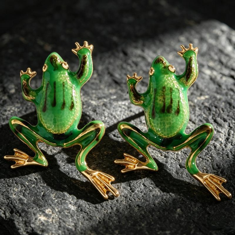 Cute Cartoon Frog Earrings Hip Hop Rock Quirky Creative Personality Fashion Jewelry for Women Dating Gift