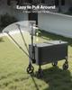 75.71 L Rolling Ice Chest Cart, with 2-Stage Telescopic Pull Handle and 2 Swivel Casters, Portable Table Beach Patio Party Bar Cold Drink Beverage,