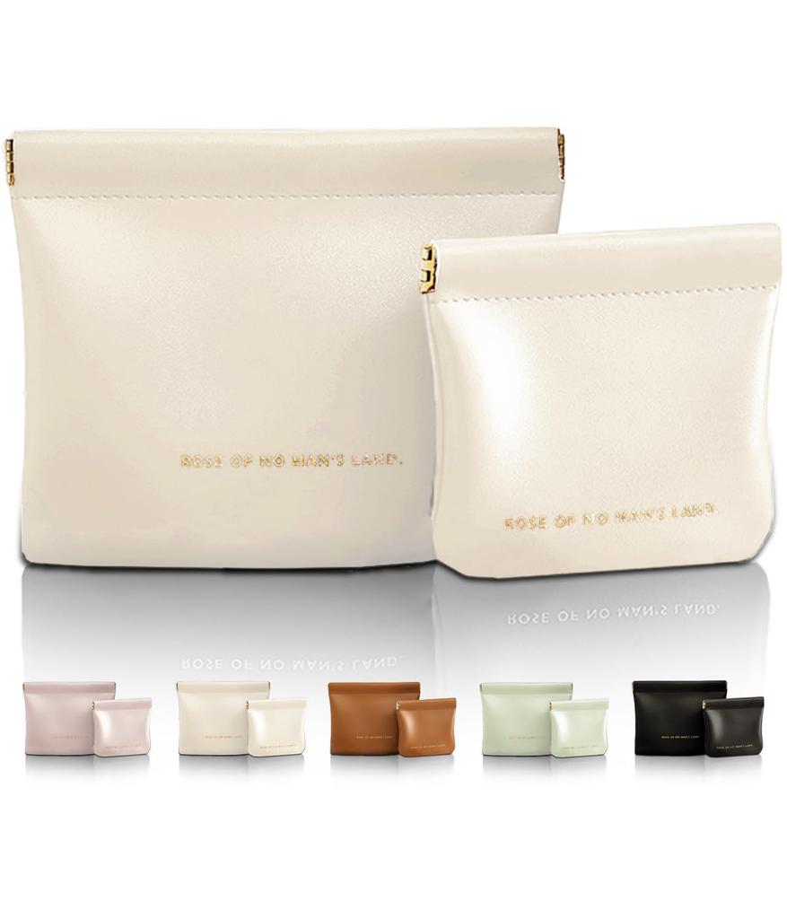 in Useful Large and Small Set of 2 Cute Small Makeup Pouches for Waterproof and RIMINA White [Featured Magazines! Set] Women, Stain-Resistant