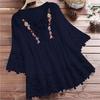 Sommerbluse Damen V-Ausschnitt Spitze Hemd Bluse Elegante Damenmode Lässig Dame Locker Leinenhemden