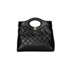 31 Borsa 24s Fibbia Oro Chiaro Motivo Diamante Pelle di Agnello Lucida Tracolla a Catena Borsa a Tracolla Mini da Donna Nera
