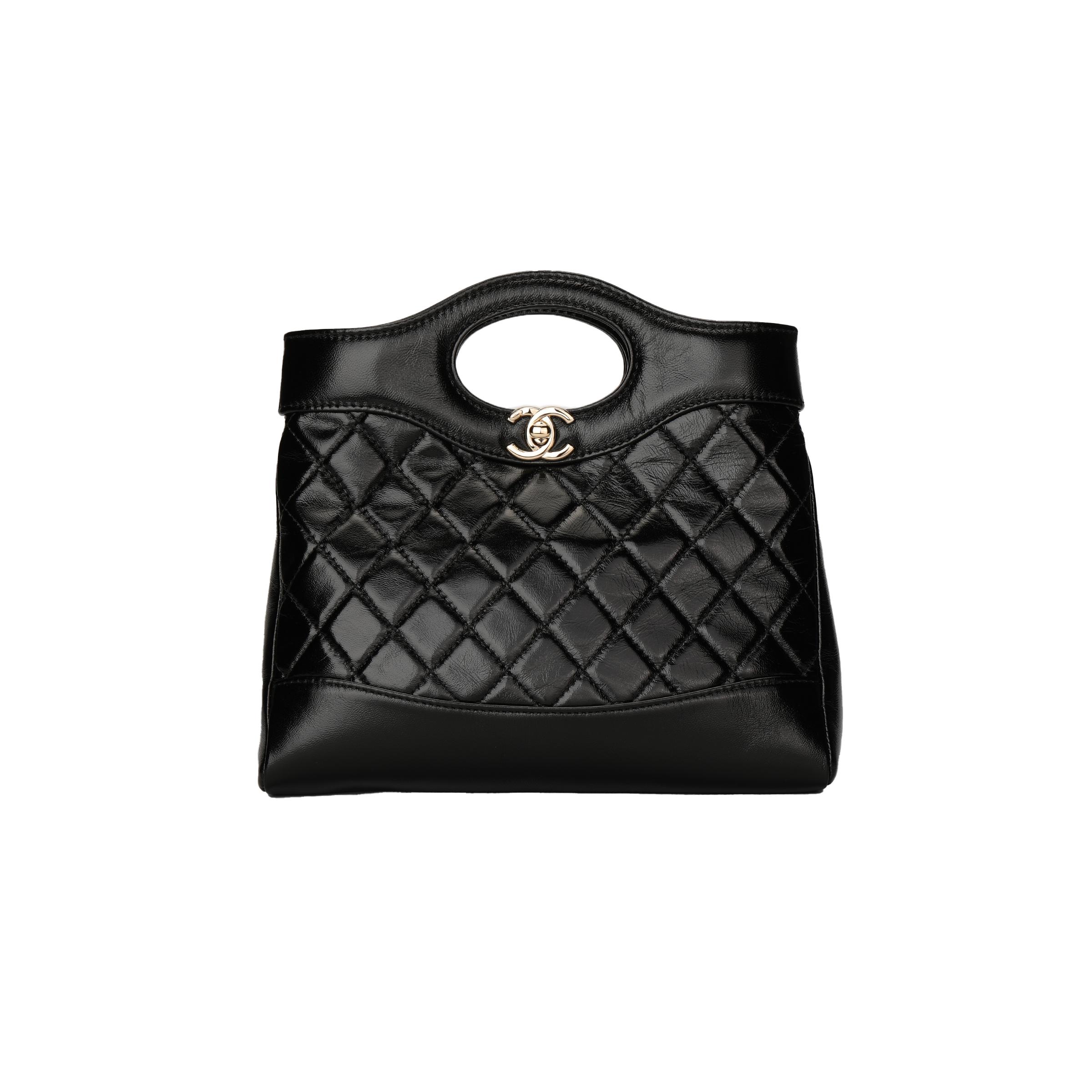 

Chanel 31 Bag 24s Light Gold Buckle Diamond Pattern Shiny Lambskin Chain Shoulder Messenger Bag Mini Women S Black Basic+Dust Bag чорний