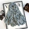 Autumn and winter new imitation cotton and linen scarf women's solid color silk scarf retro khaki monochrome long scarf decorative long shawl