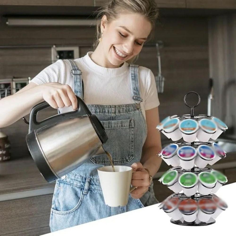 360 Degree Rotates Rotatable Coffee Pod Holder Holds 36 Pods Capsule Display Rack Cafe Shop