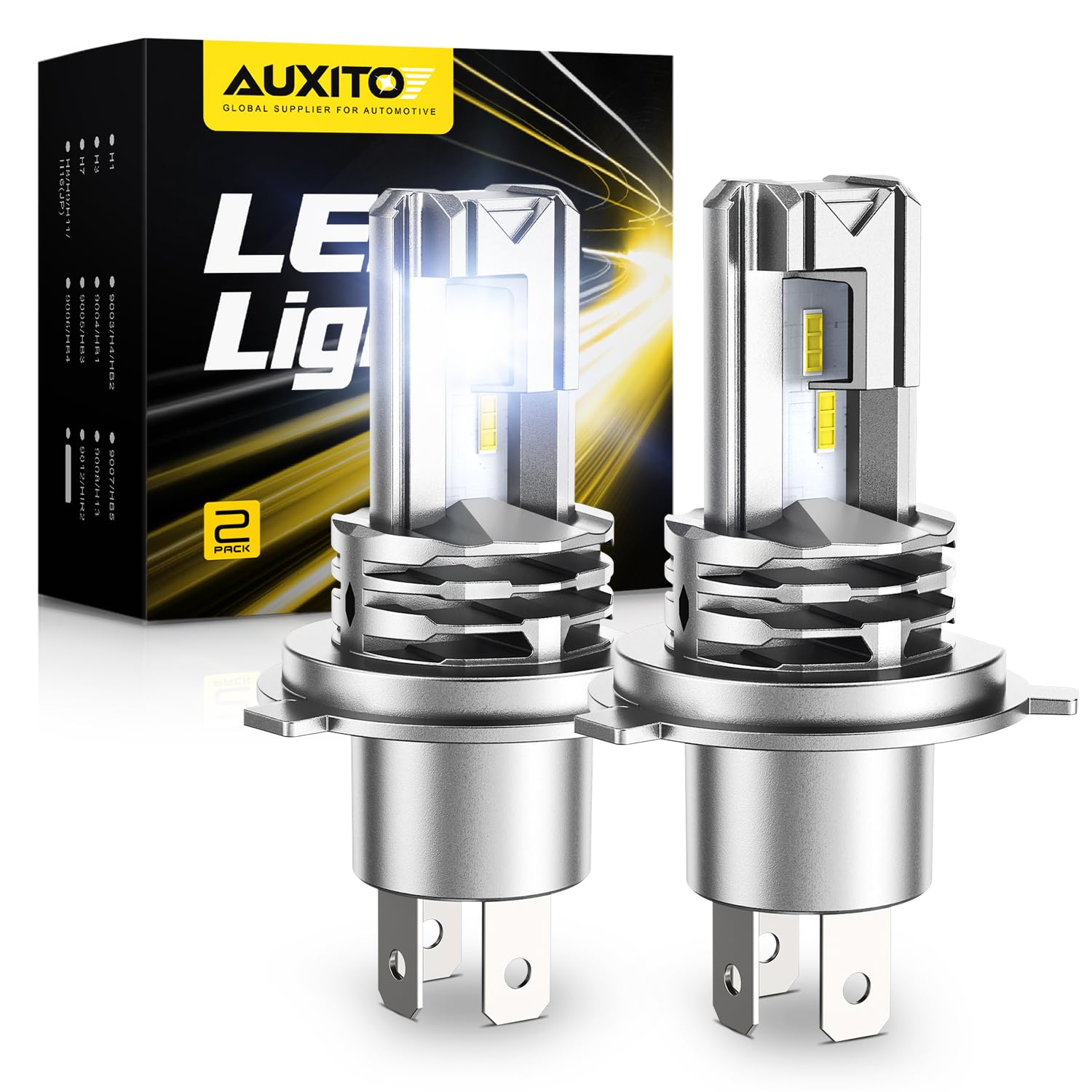 

Світлодіодний головний ліхтар Auxito H4 для автомобілів, сумісний з техоглядом, в 3 рази яскравіший, оснащений