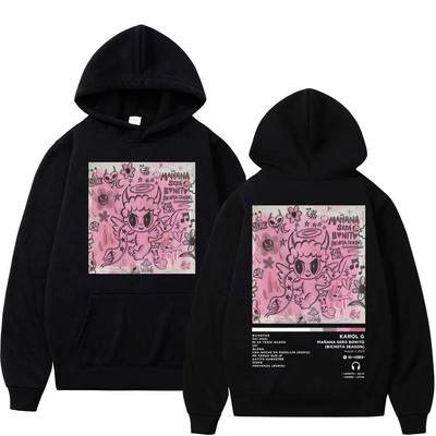 Singer Karol G Album Double Sided Print Hoodie Unisex Women High Street Fashion Hooded Sweatshirts Trend Hip Hop Oversized Hoodies