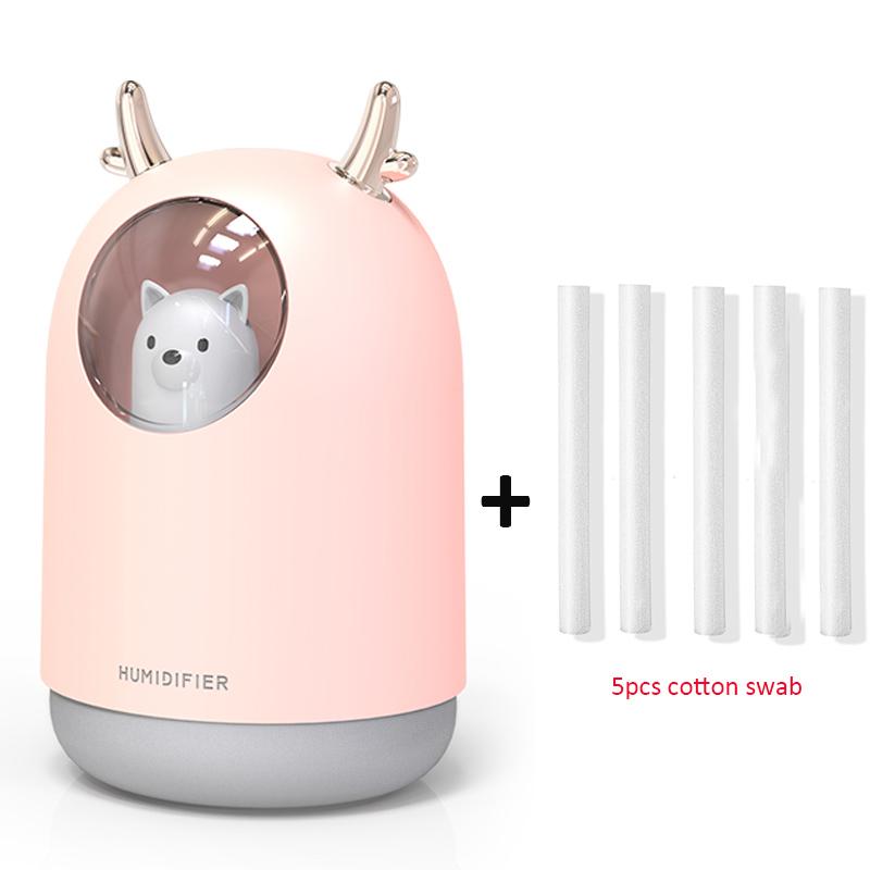 Usb zvlhčovač vzduchu čistička vzduchu Ultrasonic Cool Mist Maker Aroma difuzér 300 ml Lovely Bear Led Lamp Mini Aromaterapeutický zvlhčovač