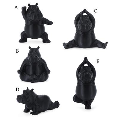 3D Printing Yoga Hippopotamus Statue Resin Multiple Styles Hippopotamus Decorative Ornaments Mini Hippopotamus Figurine