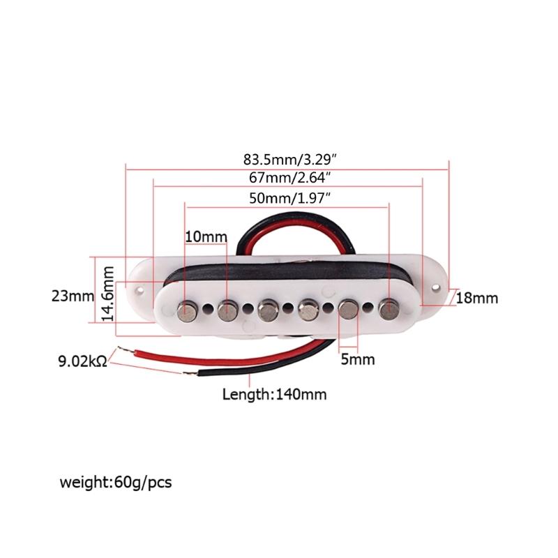 Single Coil Pickup Alnico 5  Pickups Neck Guitar Pickups Staggered for  Squier Electric Guitar, White